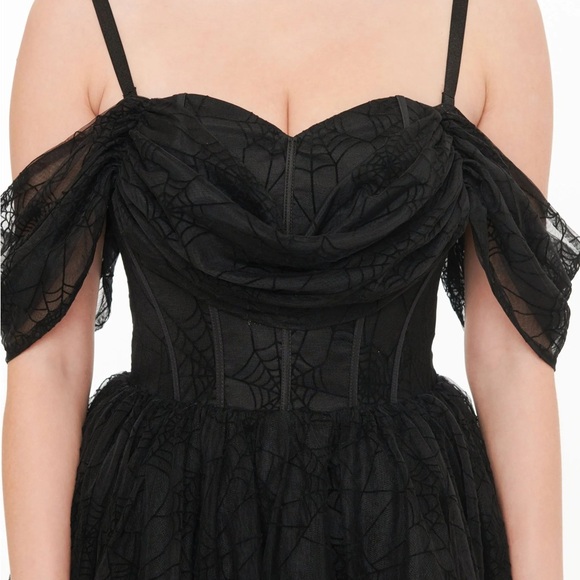 Witchwood Octavia Black Spiderweb NYE Party Dress - Picture 5 of 10